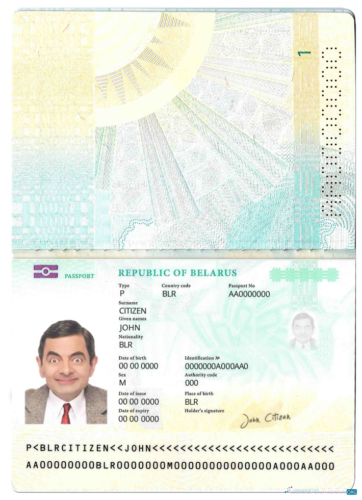 Download Belarus pass (2020   present) Photoshop template